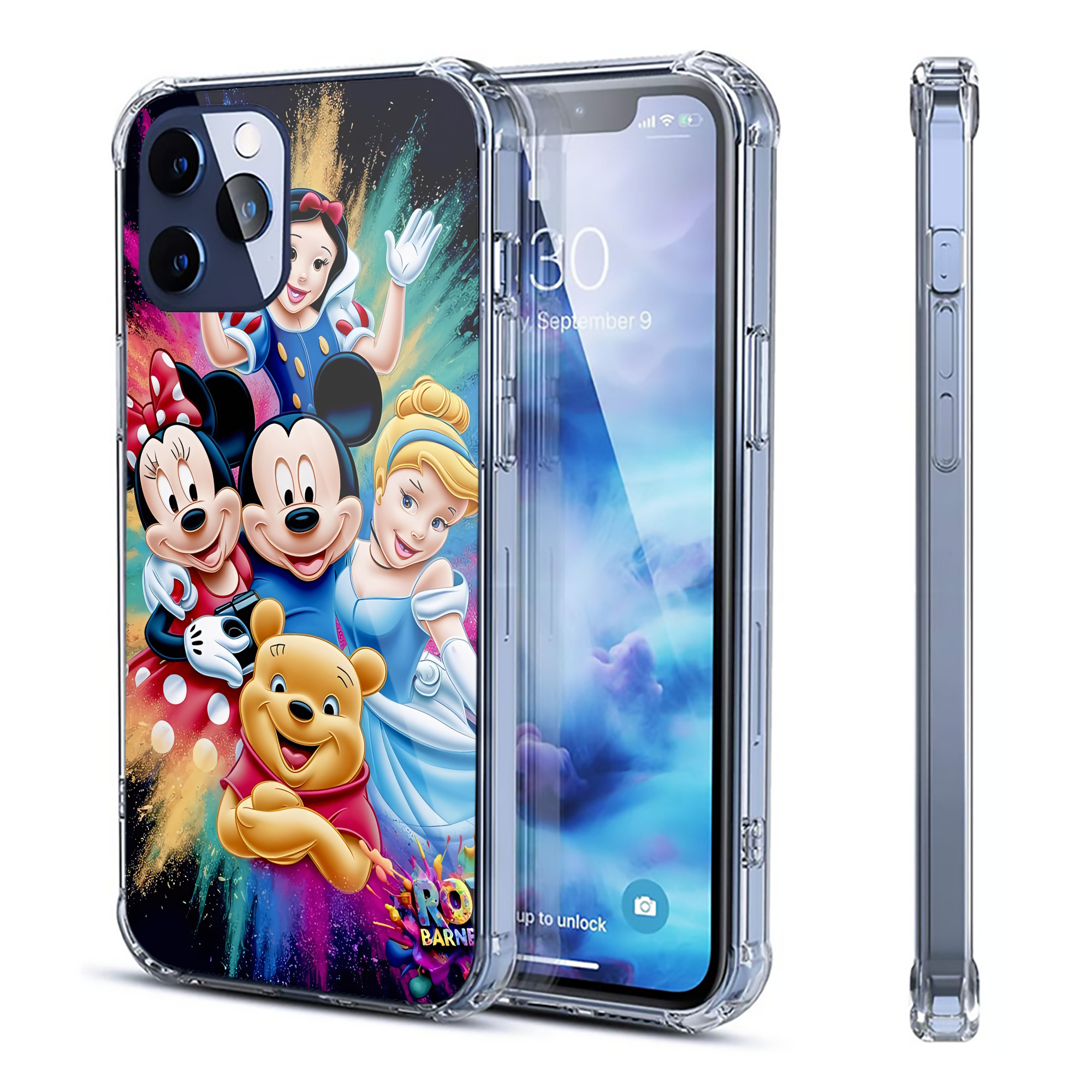 （画像用） ミッキーマウス Mickey Mouse 【iPhone 12シリーズ対応】透明スマホケース（クリアソフトケース）
